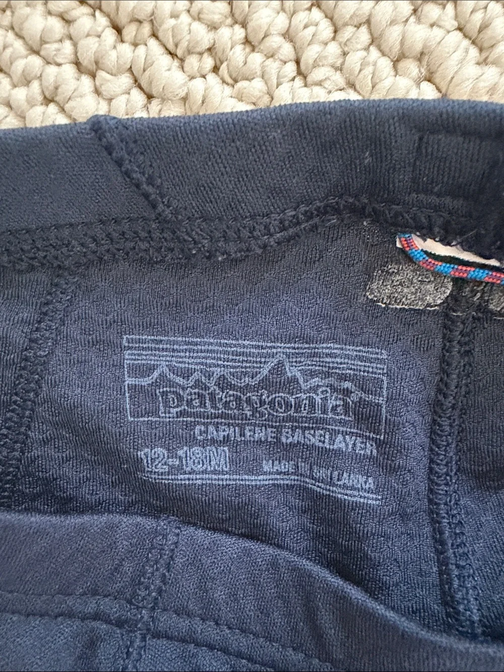EUC Patagonia Kids Navy Capilene  Set - Navy Sz 12-18M